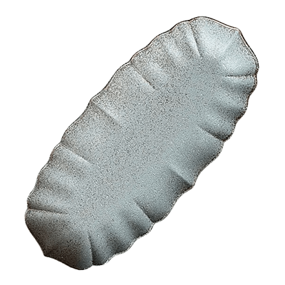 洋食器 変形プレート グルメスタイル ロータス28cmオーバル細長皿 グレー-金正陶器株式会社