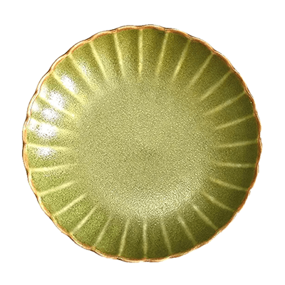 Western Tableware Deformed Plate Gourmet Style Olive Chrysanthemum Shape 3.5 Plate-Kinsho Pottery Co., Ltd.