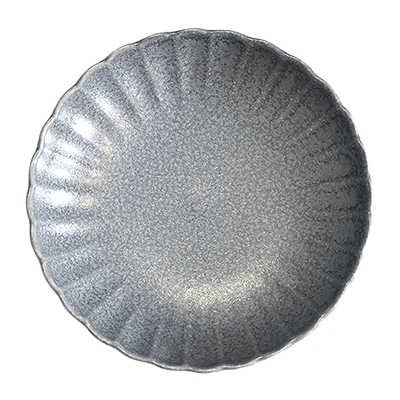 Western tableware deformed plate gourmet style ash gray chrysanthemum type 3.5 plates-Kinsho Pottery Co., Ltd.