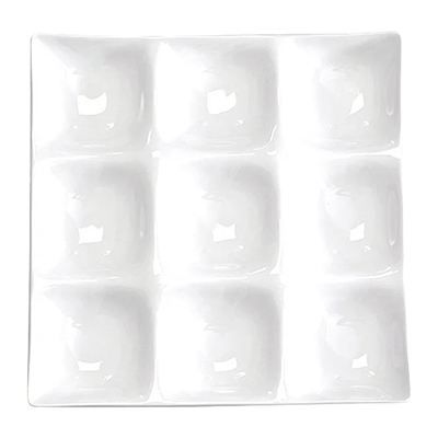 洋食器 仕切りプレート グルメスタイル コワケ9つ仕切皿-金正陶器株式会社