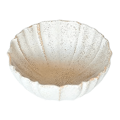 Western Tableware Round Bowl Gourmet Style Lotus 14cm Bowl White-Kinsho Pottery Co., Ltd.