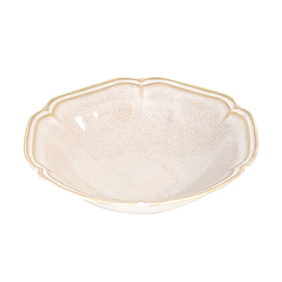 Western tableware round bowl gourmet style Ange 17cm shallow bowl-Kinsho Pottery Co., Ltd.