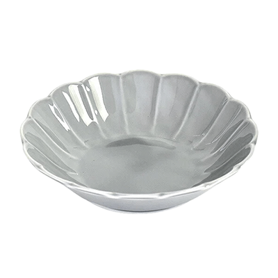 Western Tableware Round Bowl Gourmet Style Fiore Gray Flower Shape 17cm Shallow Bowl-Kinsho Pottery Co., Ltd.