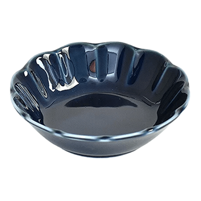 洋食器 丸型ボール グルメスタイル フィオレネイビー花型13cm小鉢-金正陶器株式会社