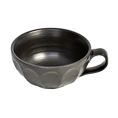 洋食器 スープカップ グルメスタイル リンカブラックスープカップ-金正陶器株式会社