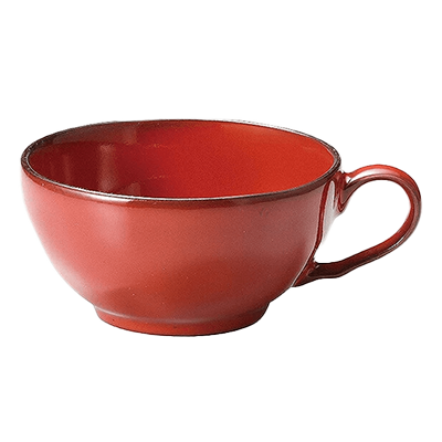 洋食器 スープカップ ラフェルム ヴィンテージレッド 片手スープカップ-金正陶器株式会社