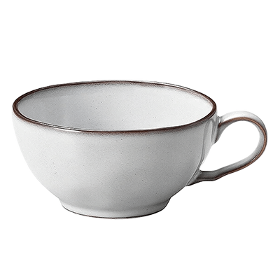 Western Tableware Soup Cup La Ferme Smoke White One Handed Soup Cup-Kinsho Pottery Co., Ltd.