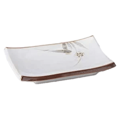 Japanese tableware pottery plate Shirotenmoku barley pottery plate-Kinsho Pottery Co., Ltd.