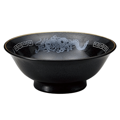 Chinese tableware/Asian tableware Ramen bowl Black crystal Hakuryu 7.0 Anti-takadai bowl-Kinsho Pottery Co., Ltd.