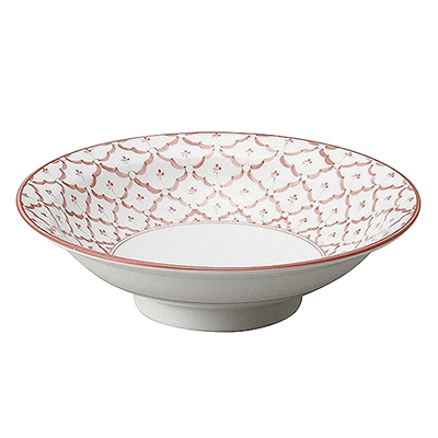 Chinese tableware/Asian tableware Tsukemen plate Chiang Mai More Red 8.0 round plate-Kinsho Pottery Co., Ltd.