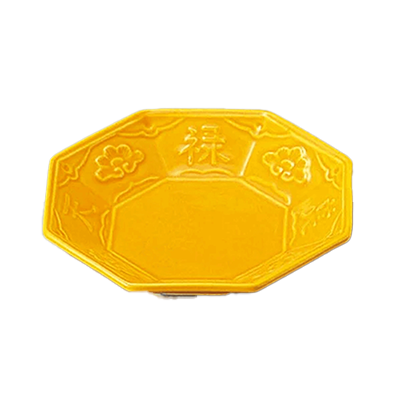 Japanese tableware Shokado small bowl yellow glaze octagonal plate-Kinsho Pottery Co., Ltd.