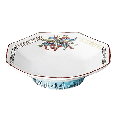 Chinese tableware/Asian tableware Fried rice plate Kinkaminarimon Octagonal high plate-Kinsho Pottery Co., Ltd.