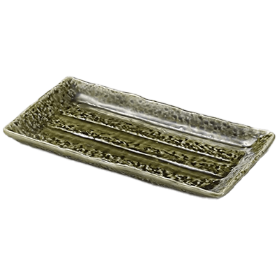 Japanese tableware pottery plate Asian Oribe pottery plate-Kinsho Pottery Co., Ltd.