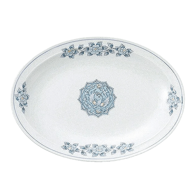 Chinese tableware/Asian tableware Gyoza plate Toho 10 inch platter Oval plate-Kinsho Pottery Co., Ltd.