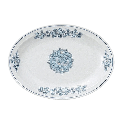 Chinese tableware/Asian tableware Gyoza plate Toho 9 inch platter Oval plate-Kinsho Pottery Co., Ltd.