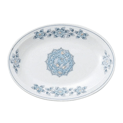 Chinese tableware/Asian tableware Gyoza plate Toho 8 inch platter Oval plate-Kinsho Pottery Co., Ltd.
