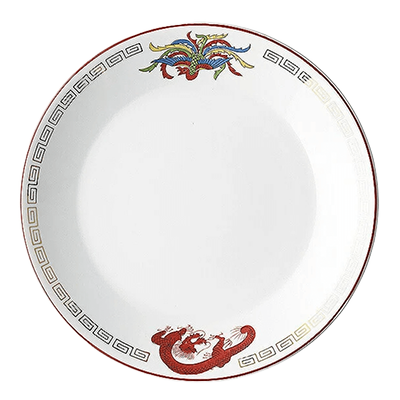 Chinese tableware/Asian tableware Large plate Kinkaminarimon Tamabuchi 9 inch round meta plate-Kinsho Pottery Co., Ltd.