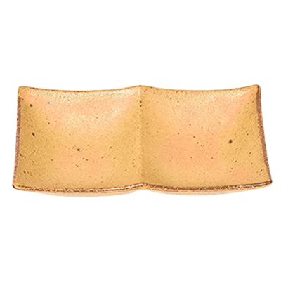 Japanese tableware partition plate gourmet style tea two partition small-Kinsho Pottery Co., Ltd.