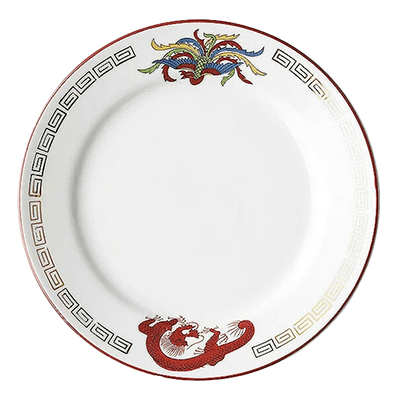 Chinese tableware/Asian tableware Dish Kinkaminarimon Tamabuchi 8 inch-Kinsho Pottery Co., Ltd.