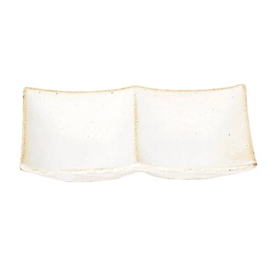 Japanese tableware partition plate gourmet style white two partition small-Kinsho Pottery Co., Ltd.