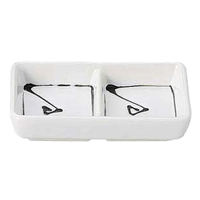 Japanese tableware partition plate Uzushio two-cut plate-Kinsho Pottery Co., Ltd.