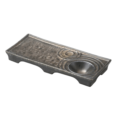 和食器 仕切皿 金結晶 波紋千代口付長角皿-金正陶器株式会社