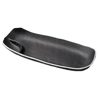 和食器 仕切皿 黒釉仕切付 長角大皿-金正陶器株式会社