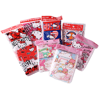 サンリオ 4Pティッシュ (小売向け) ハローキティ／マイメロディ／リトルツインスターズ 等-オリエンタル紙業株式会社