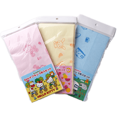 サンリオ 2plyナプキン 5枚入セット (小売向け) ハローキティ／ウ・サ・ハ・ナ／しんかんせん 等-オリエンタル紙業株式会社