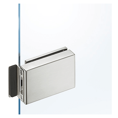 住居エリアのヒンジ扉用, アルミニウムカバー、シルバー色アルマイト ガラス扉ストライクパッチ 981.49.440-株式会社ハーフェレ・ジャパン