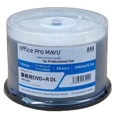 NEW Officeブランド 業務用 DVD+R DL 8倍速 片面2層 8.5GB ワイド-有限会社 オフィスプロ MAYU