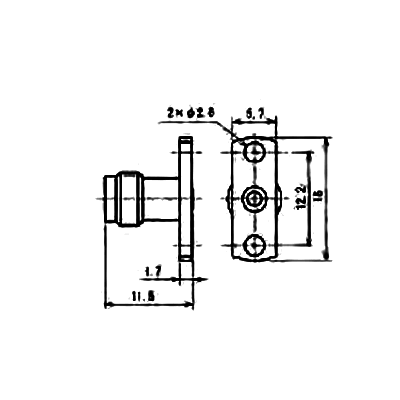 同軸コネクタ 1.85mmコネクタ 1.85mm 気密パネル取付用 (ガラスシール)-株式会社オリエントマイクロウェーブ