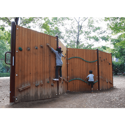 遊具 コンビネーション 特型コンビ 木製アスレチック レンジャーウォール-日都産業株式会社