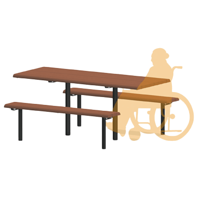 休養施設 野外卓 野外卓 野外卓 2ベンチ-日都産業株式会社