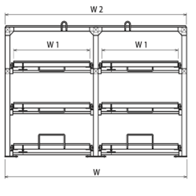 手動スライドラック MSR-N 2連 N6W-1500-株式会社マテハン三重