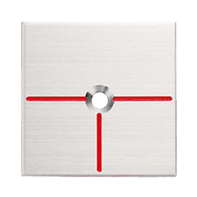 ステンレス製境界用標示板 S35E1 ステンレスプレート 35×2 1穴-株式会社カクマル