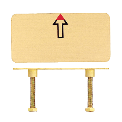 道界 (境界) プレート B410AB 真鍮プレート 40×100×2 直矢印足付き-株式会社カクマル