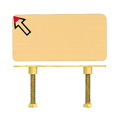道界 (境界) プレート B410LB 真鍮プレート 40×100×2 左矢印足付き-株式会社カクマル