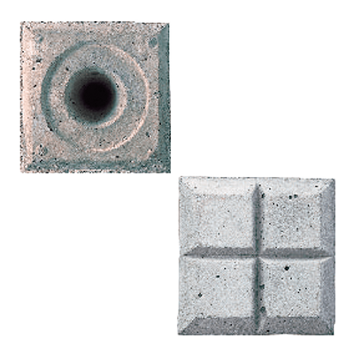 軽量コンクリートラボス境界標 K9060X5 コンクリート杭90×600 50Φ用穴/十字-株式会社カクマル