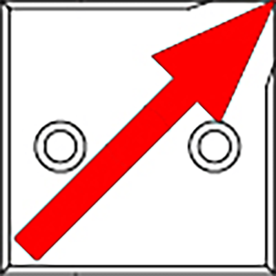 アルミ製境界用標示板 A35B2R アルミプレート 2穴 斜矢 (全矢) 右矢・平行穴 35×35×3 JIS製品-株式会社カクマル