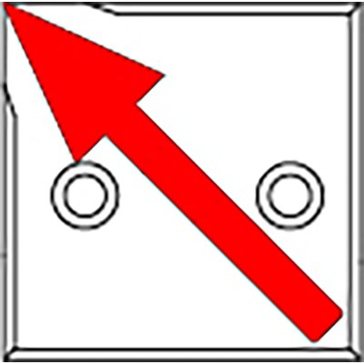 アルミ製境界用標示板 A35B2L アルミプレート 2穴 斜矢 (全矢) 左矢・平行穴 35×35×3 JIS製品-株式会社カクマル