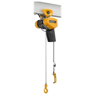 電気チェーンブロック プレントロリ結合式 電気チェーンブロック EQSP プレントロリ結合式/押ボタン操作 EQSP001IS-岡本機工株式会社