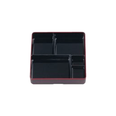 給食弁当容器 (洗浄タイプ) ABS漆器 七寸角幕の内 ABS-123-タカギ産業株式会社