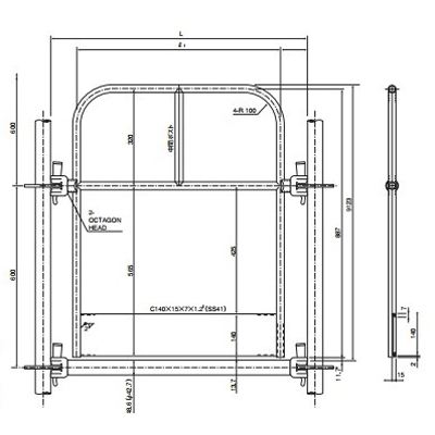 3S オクタゴン 行き止まり手摺枠-日綜産業株式会社