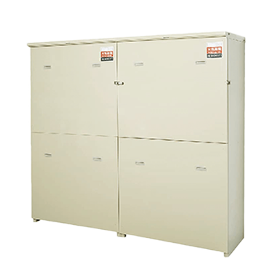 LPガス容器収納庫 (ボンベック) 連棟タイプ壁置仕様 (アンカー固定タイプ) 50キロ容器用 50-PT1・50-PT2-株式会社ホクエイ