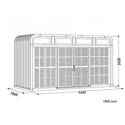 ゴミ集積庫 エコピッカー 引戸仕様 60世帯対応 EP-Rシリーズ EP-R60-株式会社ホクエイ