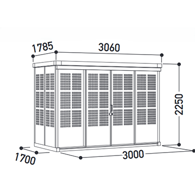ゴミ集積庫 エコピッカー 引戸仕様 40世帯対応 EP-Hシリーズ EP-H40-株式会社ホクエイ