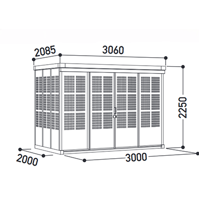 ゴミ集積庫 エコピッカー 引戸仕様 50世帯対応 EP-Hシリーズ EP-H50-株式会社ホクエイ