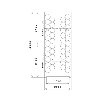 LPガス容器収納庫 (ボンベック) 50キロ容器42本用 連棟BNシリーズ Dタイプ BN-42D-株式会社ホクエイ