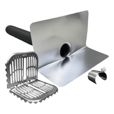 防水資材 アルミドレン ECOドレン (純アルミ製) ヨコ型φ60用セット-ライレイ株式会社